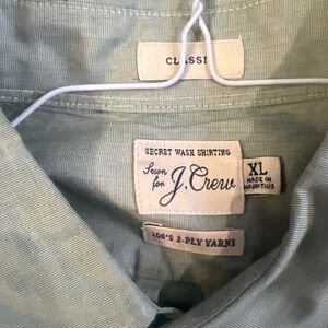 J. Crew Light Sage Green Secret Wash Button-Up Shirt